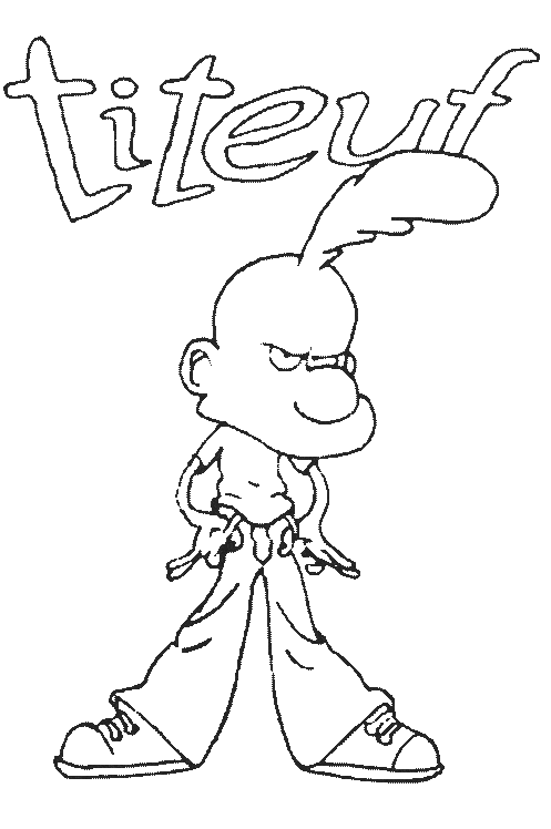 coloriage titeuf fait le cake